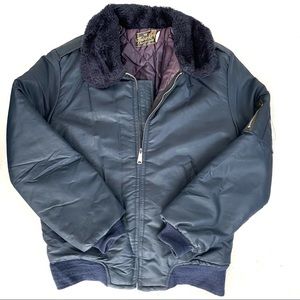 Vintage Timber King Quilted Nylon Bomber Jacket